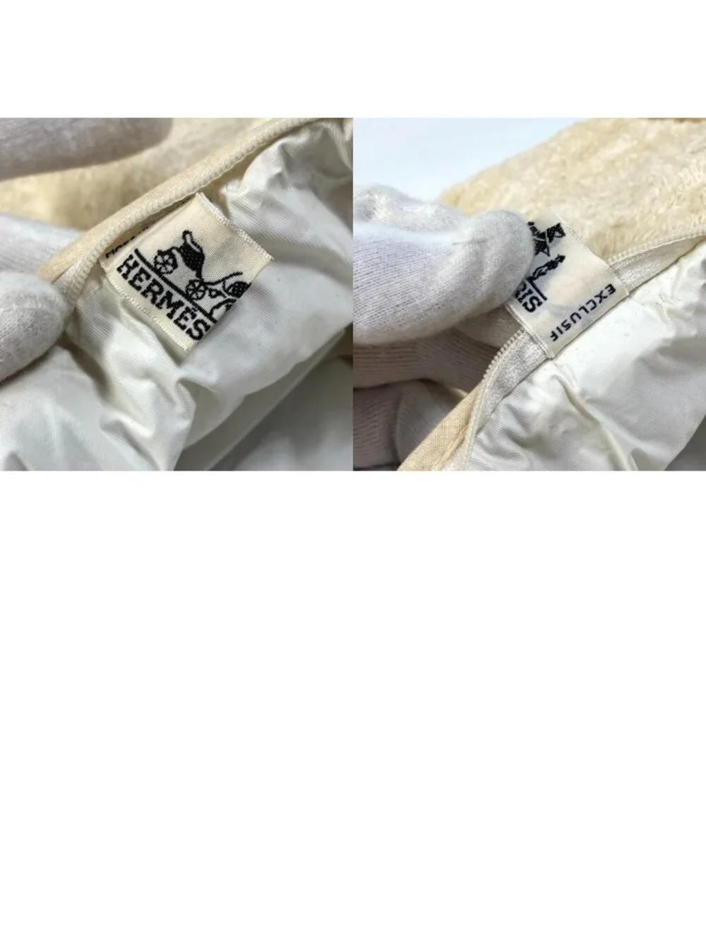 Hermes Pouch Logo Pile Beige